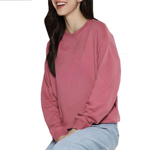 Sudadera Coreana de algodón con estampado de alta calidad y cintura elástica para mujer, sudadera de manga larga para mujer, ropa informal de Color personalizado - Product Image 2