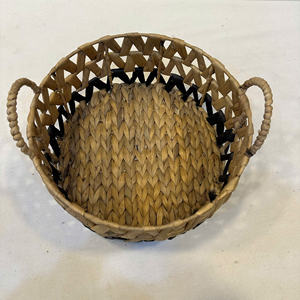 Cesta de Almacenamiento Redonda de Jacinto de Agua de Lujo - Ecológica, Multifuncional y Multiusos - Product Image 3