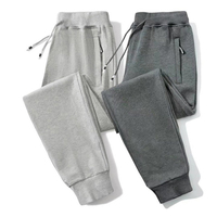 Pantalon de jogging personnalisé pour homme en molleton peigné uni, chaud, respirant, épais, coupe ample, 220g, pour l'hiver, le sport, la gym et la course à pied