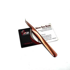 Pince à épiler isolante à 45 degrés en acier inoxydable plasma or rose, impression de logo personnalisée, service OEM durable - Product Image 3