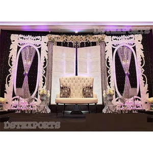 Configuración de escenario de boda canadiense elegante Conjunto de escenario brillante de noche de boda asiática Gran Configuración de escenario de fibra de boda asiática - Product Image 1