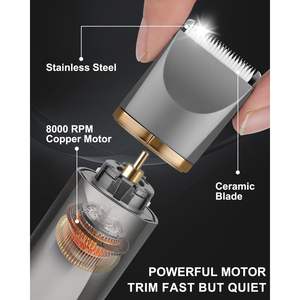 Tondeuse bikini rechargeable pour femme, rasoir indolore pour poils pubiens avec tête de coupe en céramique remplaçable - Product Image 5