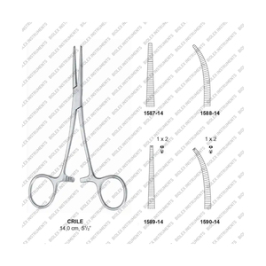 Pinces hémostatiques manuelles CRILE de bonne qualité, durables, en acier inoxydable, droites et courbées, instruments chirurgicaux personnalisés - Product Image 1