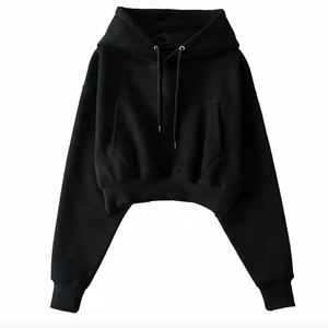 Women's Super <b>Soft</b> Gym <b>Hoodies</b> Cropped Workout Tops with Loose Fit Made of Polyester/Cotton for Autumn Season - Product Image 5