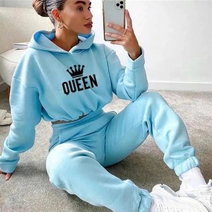 Winter Women Casual Matching Two-Piece <b>Set</b> Zip up <b>Sweaters</b> Solid Colar Sweatpants Outfits Women Two Pieces Suit - Product Image 1