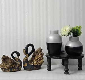 Home Decor Modern Hand-carved Grey-Black Hot-sale Indian artisanal wedding decorative indoor herb garden pots made of mango wood - Product Image 5