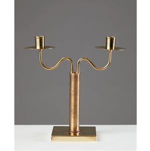 Bougeoir unique de couleur dorée en forme de finition brillante pour 3 bougies en 1 avec des tailles personnalisées avec des tailles 13x19x25.5 cm - Product Image 2