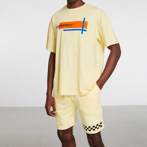 Conjunto corto de algodón con logotipo personalizado para hombre, ropa deportiva personalizada para hombre, conjunto corto de verano, ropa deportiva, conjunto de camisa y pantalones cortos para hombre - Product Image 2