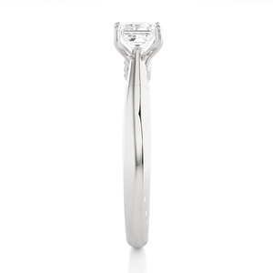 1 Karat Princess Cut Moissanite <b>Solitaire</b> Engagement <b>Ring</b> in White Gold - Product Image 3