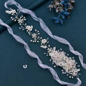 Bridella BHP275 <b>Silver</b> Rhinestone & Pearl <b>Headband</b>-Comfortable Fit for Weddings Formal Events & Elegant Bridal Headwear - Product Image 1