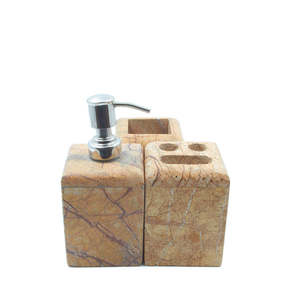 Ensemble d'accessoires de salle de bain en marbre de luxe fabriqués à la main d'Inde avec porte-brosse à dents et porte-savon idéal pour les maisons élégantes - Product Image 3