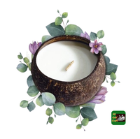 Lilin wangi mangkuk kelapa lilin lilin lilin kedelai buatan tangan unik dengan bunga kering dan kristal mewah di cangkang kelapa