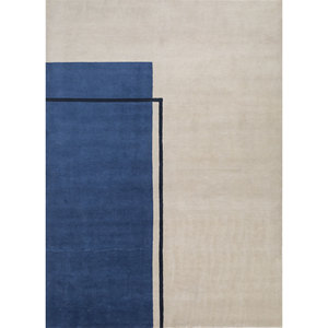 Alfombra de Lana Anudada a Mano Sthir Ivory AIWL-3016, Diseño Abstracto Tabriz para Sala de Estar, Dormitorio, Pasillo, Rectangular 9x12 - Product Image 1
