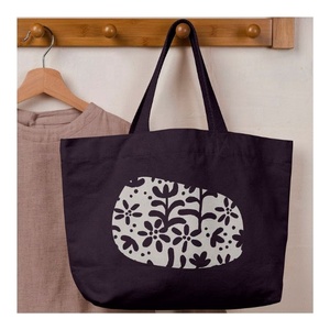 New Trendy Silver Grey Colour GOTS Womens Bags Organic Solid Color Handbags <b>Large</b> Capacity Commute Customized Logo Cotton Bags - Product Image 4