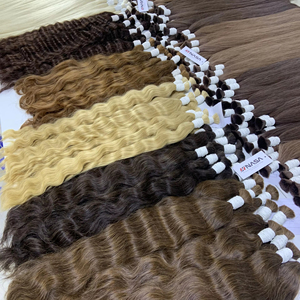Vente en gros d'extensions de cheveux humains vierges bouclés naturels vietnamiens de 30 pouces 100g en vrac cheveux décolorés de couleur claire - Product Image 1