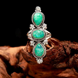 Anillo de ajuste de bisel de piedra lunar verde de Plata de Ley 925 para mujer, fiesta de compromiso de boda, gran regalo de Navidad clásico - Product Image 4