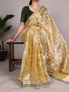 Premium <b>Tissue</b> Silk Saree Traditional Handloom Design Elegant Look Ideal For <b>Wedding</b> Functions By Export - Product Image 6