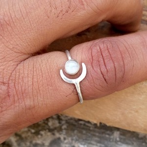 แหวนเงินแท้925แข็งชุบเคลือบสีรุ้งธรรมชาติขนาด9มม. เครื่องประดับแฟชั่นทำมือสำหรับผู้หญิง - Product Image 5