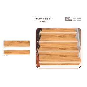 Carreaux de rehaussement de marche en porcelaine émaillée GVT luxueux 1200x300mm 1200x200mm 11mm escaliers gris antidérapants - Product Image 2