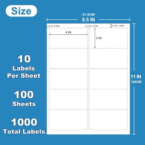 סיטונאי גיליון 4 "x2" מלבן משלוח ריק תווית נייר מדבקה לייזר - Product Image 3