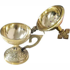 Fournisseur en gros Brûleur d'encens en laiton gaufré poli ordinaire Vente en gros Prix raisonnable Brûleur d'encens Accessoires religieux - Product Image 4
