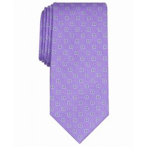 Cravatta Classica Floreale da Uomo in Seta e Poliestere Viola, Taglia Standard, Logo Personalizzato per Occasioni Casual e Formali, Confezionata in Scatola Regalo - Product Image 1