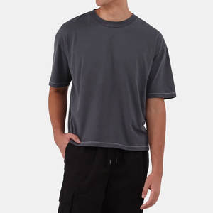 เสื้อยืดครอปทรงบ็อกซี่ คอกลม แขนสั้น ผ้าฝ้ายออร์แกนิค 100% สำหรับทุกเพศ ขายส่ง ปี 2026 - Product Image 2