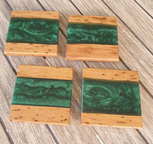 Posavasos de madera de resina epoxi, posavasos de madera ecológico redondo personalizado, producto de la mejor calidad - Product Image 2
