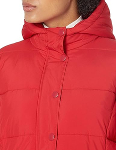 Veste matelassée légère pour homme, style streetwear, couleur rouge, fermeture éclair, écologique, avec capuche, tissu polyester 300 g/m², fabrication OEM - Product Image 4
