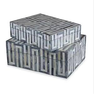 Gran oferta, joyero de madera personalizado de lujo, venta al por mayor de fábrica con artesanías de resina hechas a mano, caja de anillo con incrustaciones de hueso - Product Image 5