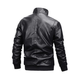 Chaqueta de cuero polar para hombre, abrigo de motocicleta de cuero Pu con cuello de solapa, prendas de vestir gruesas de gran tamaño para invierno, chaqueta para hombre - Product Image 3