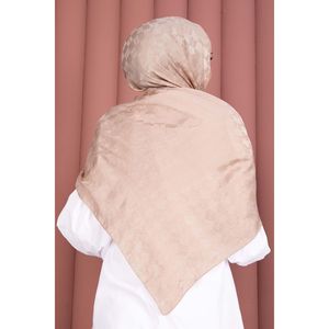 Écharpe Jacquard à Motifs Géométriques Série Rose Poudré pour Filles, Style Long, Imprimée, Collection Hiver - Product Image 3