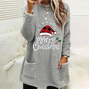 Sudadera Larga con Forro Polar, Estampado Informal, con Bolsillos, Cortavientos, para Adolescentes de Talla Grande, Estilo Europeo y Americano, Otoño-Invierno - Product Image 2