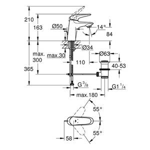 Grifo Mezclador para Lavabo Grohe WAVE Cromado Starlight 32284001, Grifo de Alta Calidad para Baños Modernos - Product Image 2