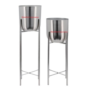 Juego de 2 Macetas Modernas con Recubrimiento de Polvo Negro para Sala de Estar, Macetas de Interior con Colores Personalizados, Decoración Minimalista de Metal para Plantas de Piso - Product Image 6