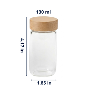 ขวดแก้วใส่เครื่องเทศฝาไม้โอ๊ค ปิดสนิท ป้องกันอากาศเข้า - Product Image 4