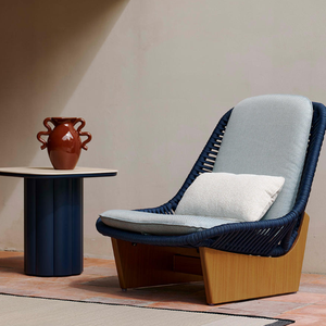 <b>oval</b> <b>coffee</b> <b>table</b> is made of wood with a round and minimalist shape that can be used for relaxing in terrace an family room. - Product Image 4