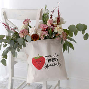 You Are Berry Special Cotton Canvas Tote Bag with Open Closure Type - Product Image 4