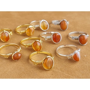 <b>Boho</b> Style Gold and Silver Plated Fashion <b>Rings</b> with Polished Gemstone Accents for Resale - Product Image 1