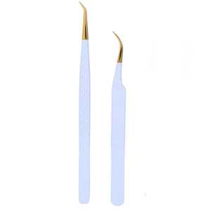 Pinces à épiler de haute qualité durables avec logo personnalisé, étiquette privée, pinces à épiler en acier inoxydable, pinces à épiler pour extensions de cils, pointe en fibre - Product Image 3