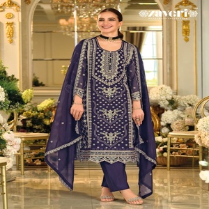 Organza doux de meilleure qualité avec broderie Salwar Suit Femme Fashion Fabricant et fournisseur de Surat - Product Image 1