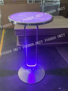 OKEY Hotel Events Led <strong>Buffet</strong> <strong>Table</strong> Stainless Steel Portable Cocktail bar <strong>Table</strong> Movable Round 5ft Led Commercial <strong>Buffet</strong> <strong>Tables</strong> - Product Image 2