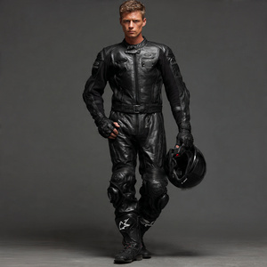 ชุดหนังสำหรับนักแข่งรถมอเตอร์ไซต์มีซิปสำหรับผู้ชายชุดเสื้อแจ็กเก็ตมอเตอร์มีซิปสำหรับผู้ชาย - Product Image 6