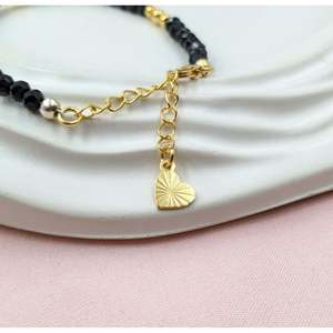 18K Gold Plated <b>Beaded</b> <b>Bracelet</b> Garnet Opal Amethyst Black Spinel Heart Shape Number Ball Pattern Zinc Alloy Main Stone for Gift - Product Image 4