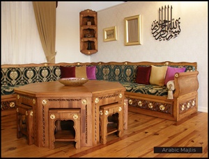 Design d'intérieur Majlis arabe, design classique moderne, ensemble élégant pour salon, sièges d'angle luxueux, design gain de place - Product Image 3