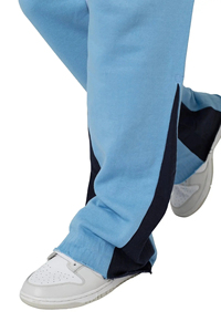 Nuevos pantalones de chándal acampanados de algodón de alta calidad personalizados para hombres, pantalones de chándal acampanados apilados con cintura elástica de retazos para hombres 2026 - Product Image 2