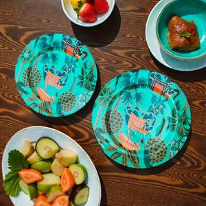 Juego de Platos Redondos para Servir con Diseño Tropical |   Platos Decorativos para Comedor y Exhibición - Product Image 5