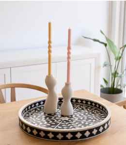 Bandeja de servicio rectangular con incrustaciones de hueso de diseño exclusivo hecha a mano, patrón Floral ecológico, estilo árabe de grado comercial - Product Image 2