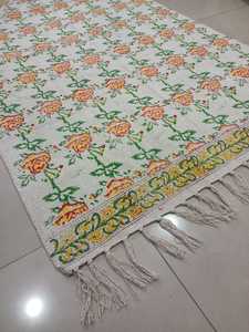 Alfombras de algodón 100% hechas a medida, para hacer yoga, multiusos, cubiertas de mesa y ritos en diseño floral rosa - Product Image 3