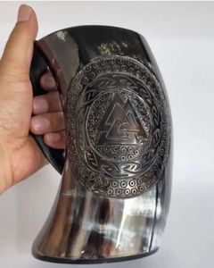 In Black <b>Coloured</b> Buffalo Horn <b>Drinking</b> Mugs, Buffalo Horn Shot <b>Glasses</b> and <b>Drinking</b> Horns for Viking Supply Stores - Product Image 4